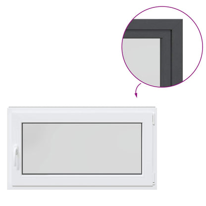 Basement Window RISOR 110 x 50 cm PVC and Glass Anthracite
