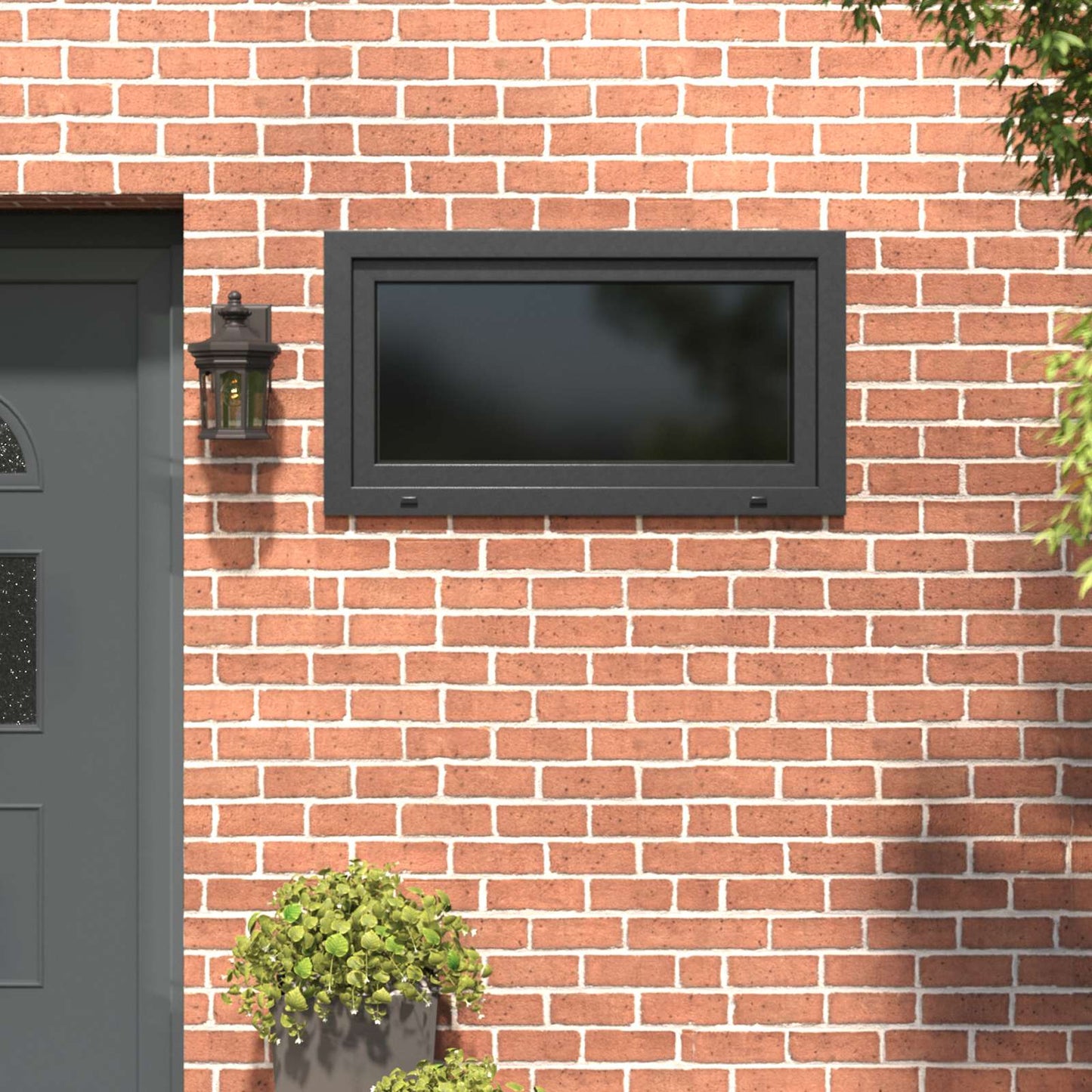 Basement Window RISOR 110 x 50 cm PVC and Glass Anthracite