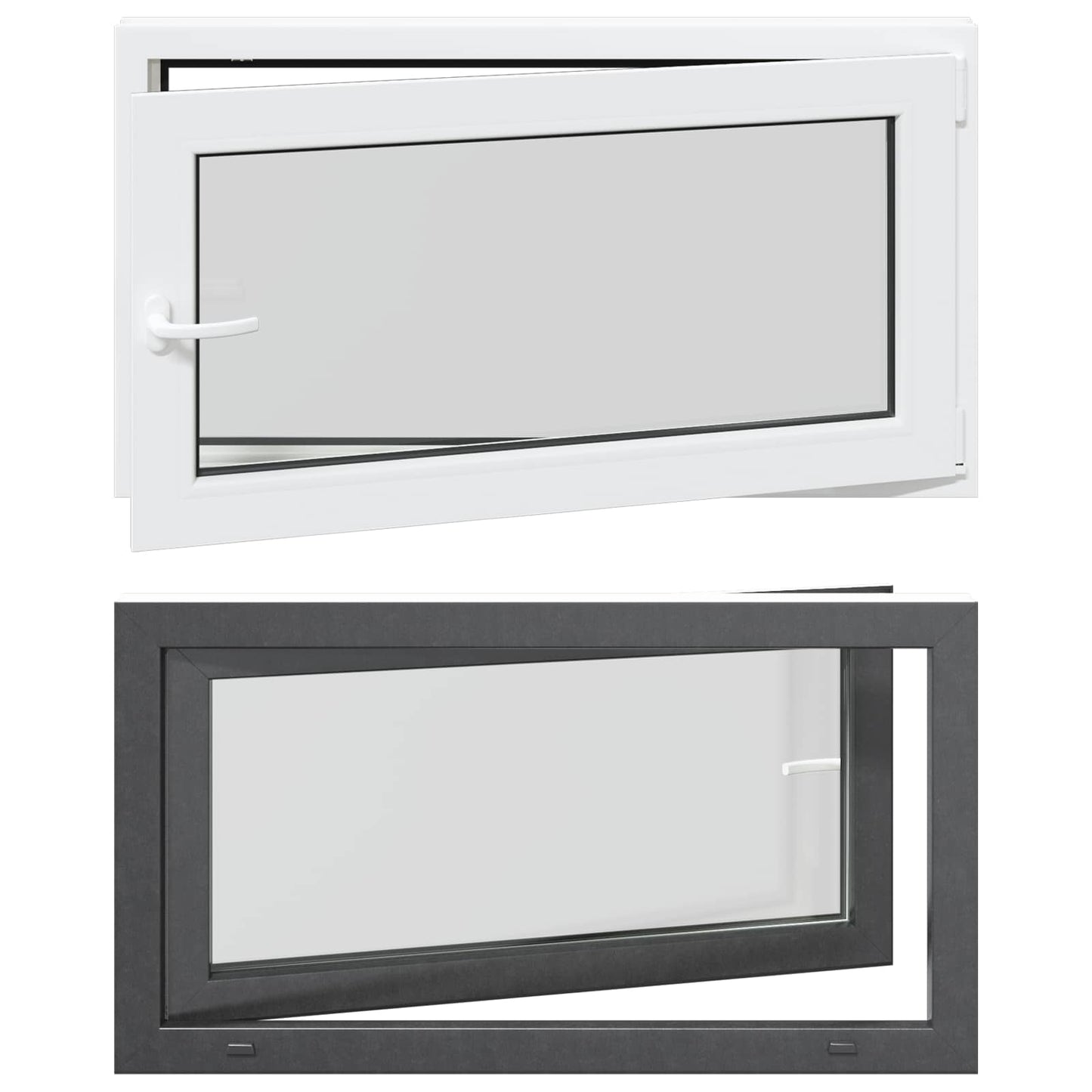 Basement Window RISOR 110 x 50 cm PVC and Glass Anthracite