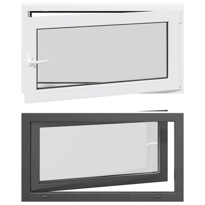 Basement Window RISOR 110 x 50 cm PVC and Glass Anthracite