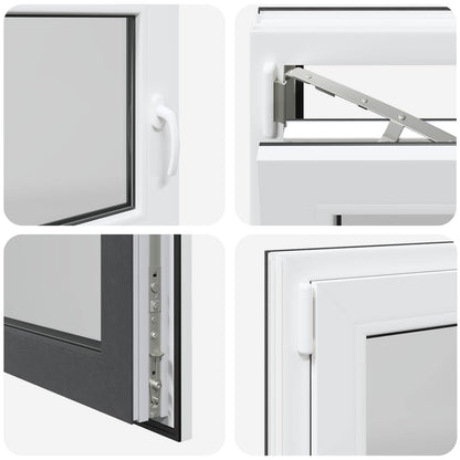 Basement Window RISOR 110 x 50 cm PVC and Glass Anthracite