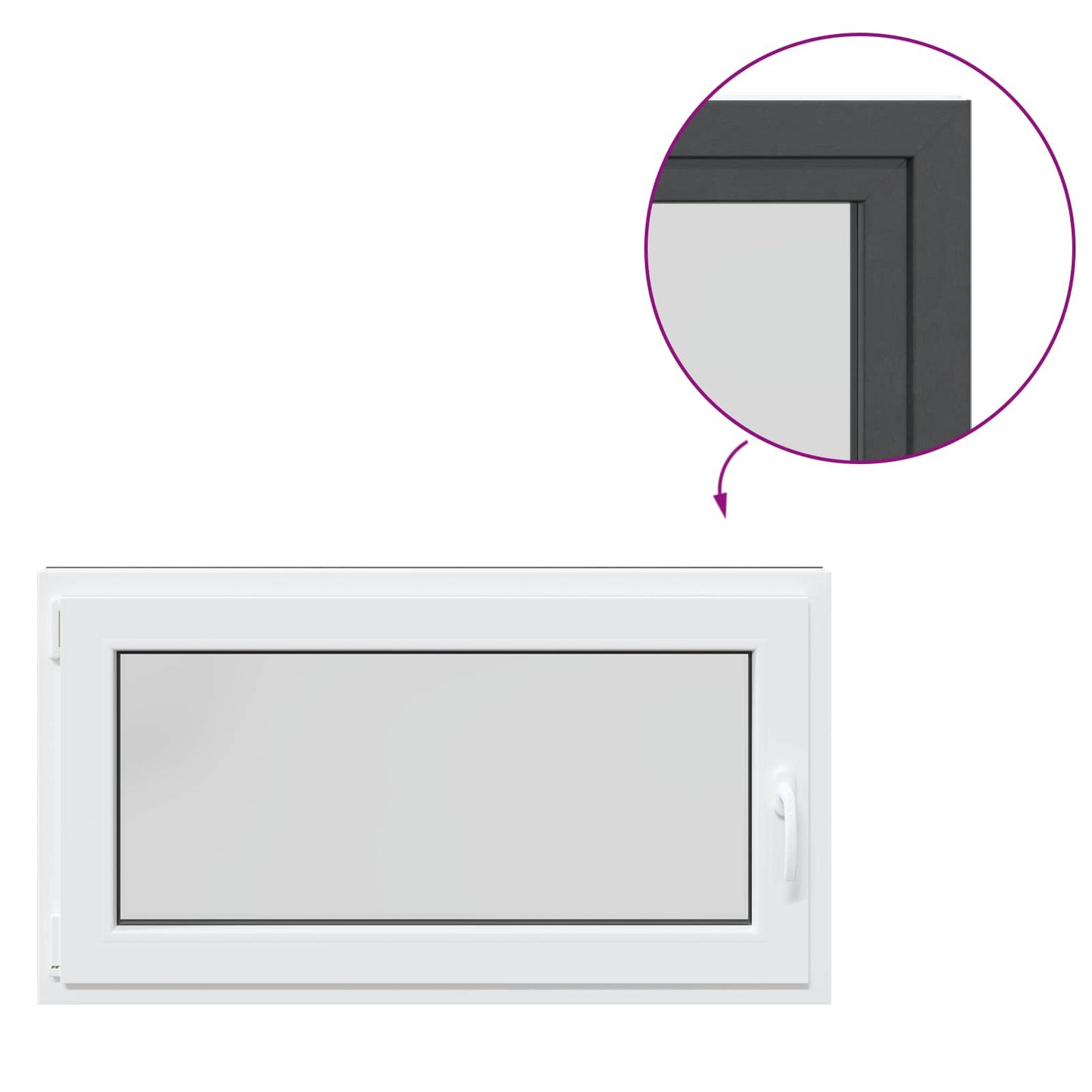 Basement Window RISOR 110 x 50 cm PVC and Glass Anthracite