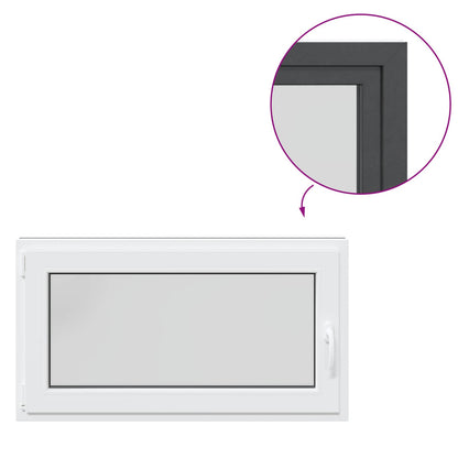 Basement Window RISOR 110 x 50 cm PVC and Glass Anthracite