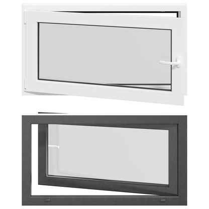 Basement Window RISOR 110 x 50 cm PVC and Glass Anthracite