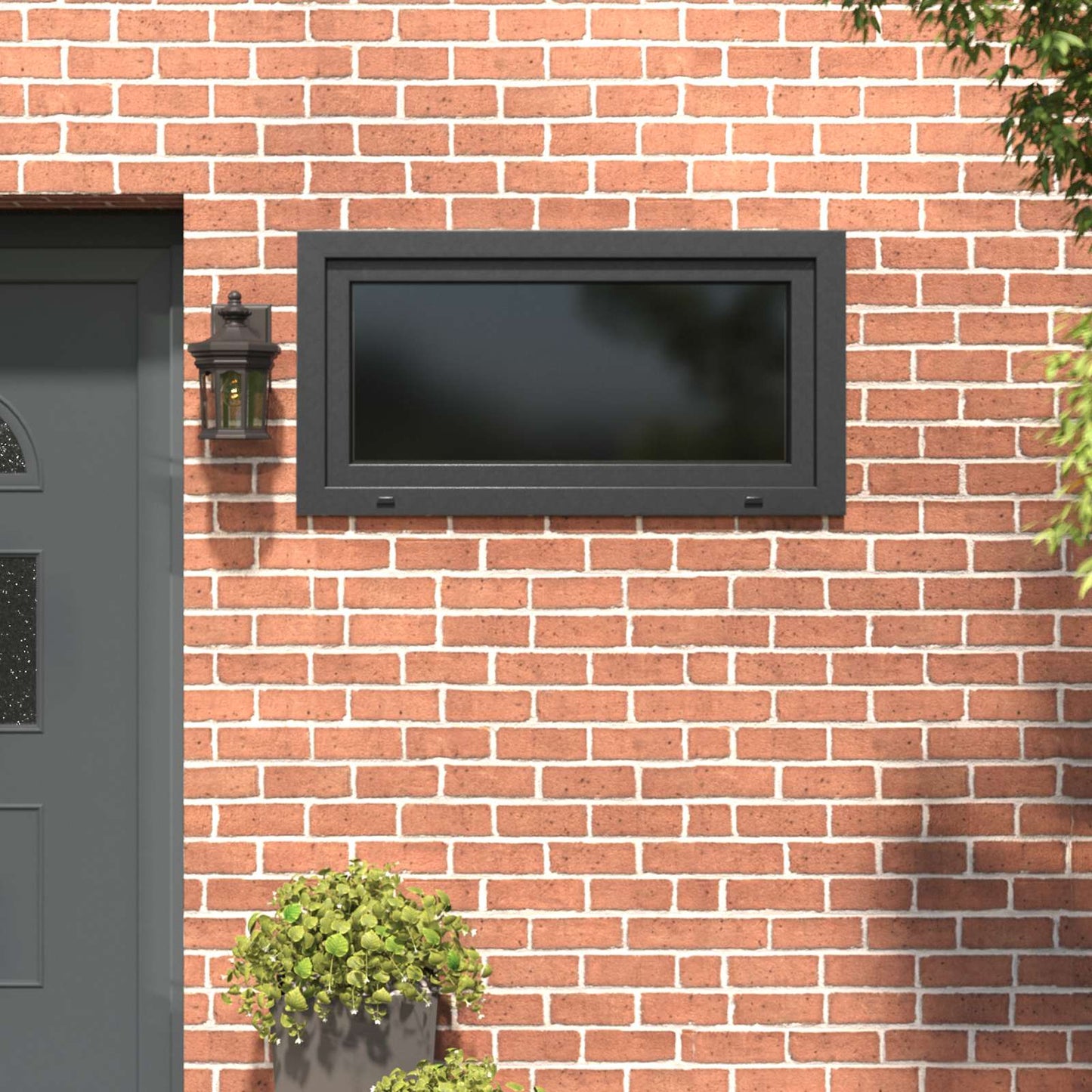 Basement Window RISOR 110 x 60 cm PVC and Glass Anthracite