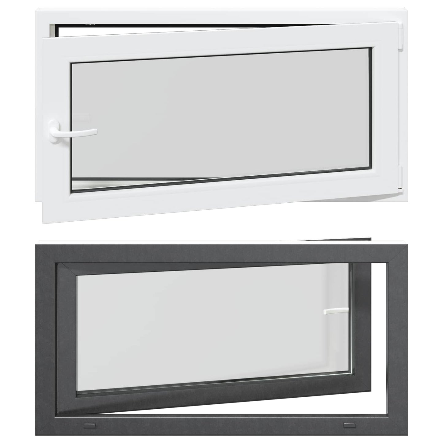 Basement Window RISOR 110 x 60 cm PVC and Glass Anthracite