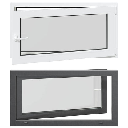 Basement Window RISOR 110 x 60 cm PVC and Glass Anthracite