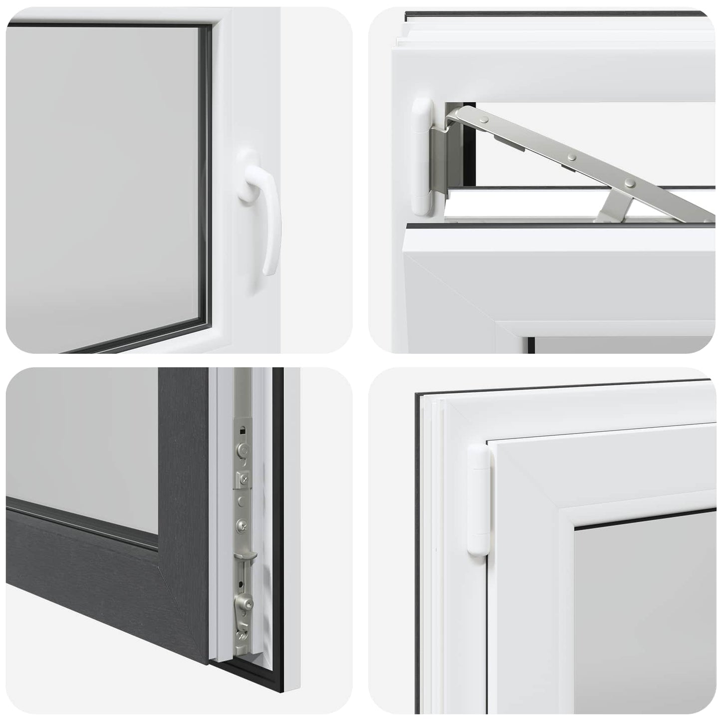 Basement Window RISOR 110 x 60 cm PVC and Glass Anthracite