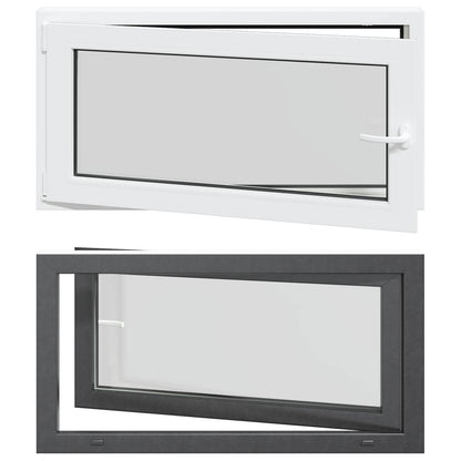 Basement Window RISOR 110 x 60 cm PVC and Glass Anthracite