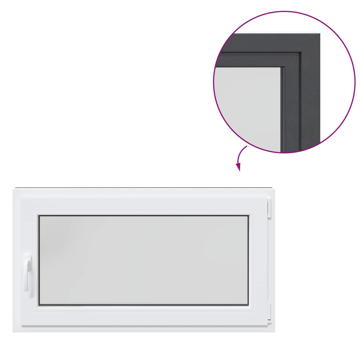 Tilt & Turn Basement Window RISOR 110 x 70 cm PVC and Glass