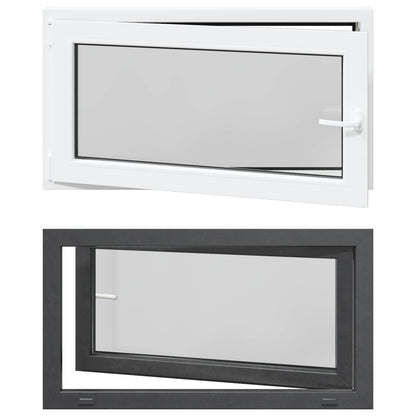 Basement Window RISOR 110 x 70 cm PVC and Glass Anthracite
