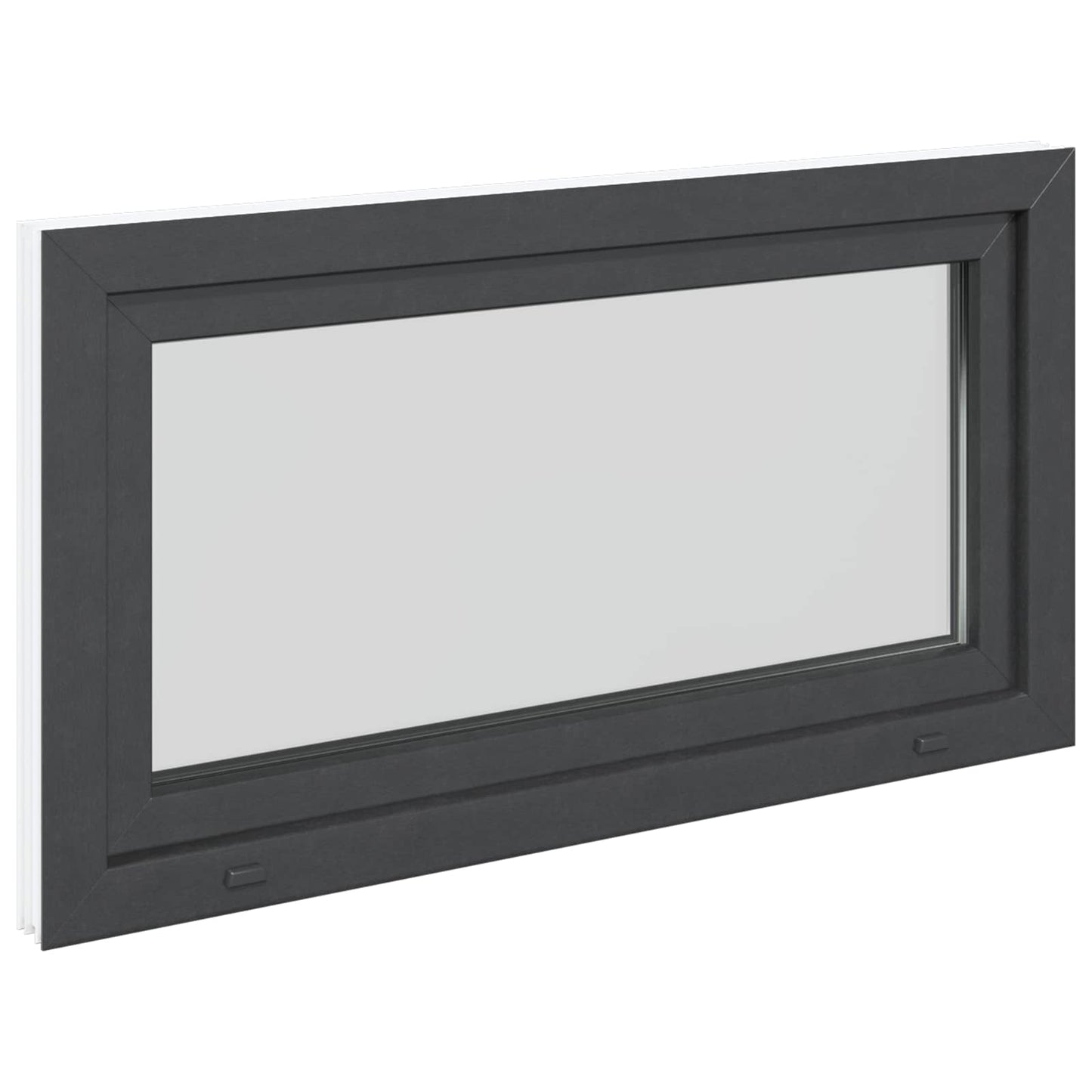 Basement Window RISOR 110 x 70 cm PVC and Glass Anthracite