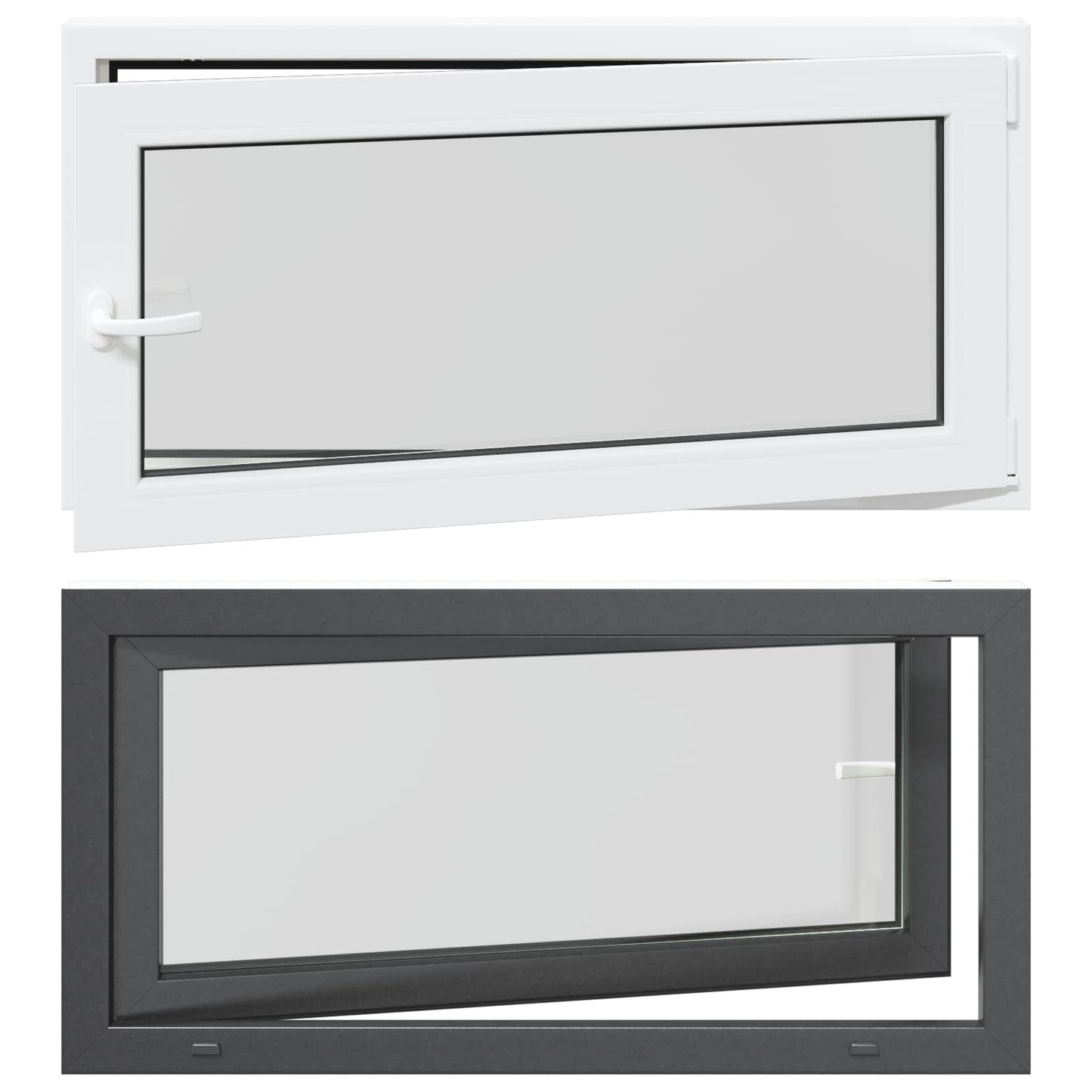 Basement Window RISOR 120 x 60 cm PVC and Glass Anthracite