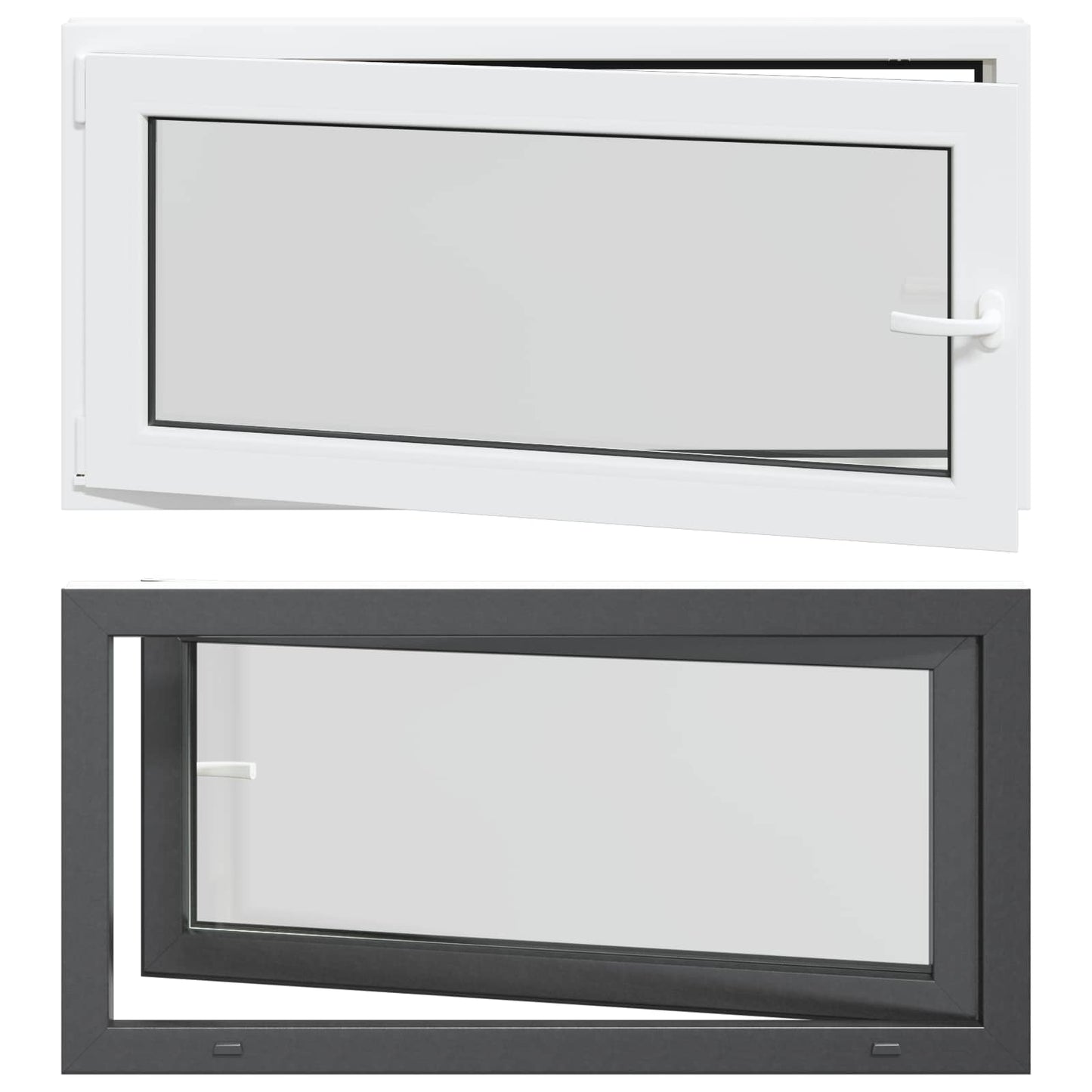 Basement Window RISOR 120 x 60 cm PVC and Glass Anthracite