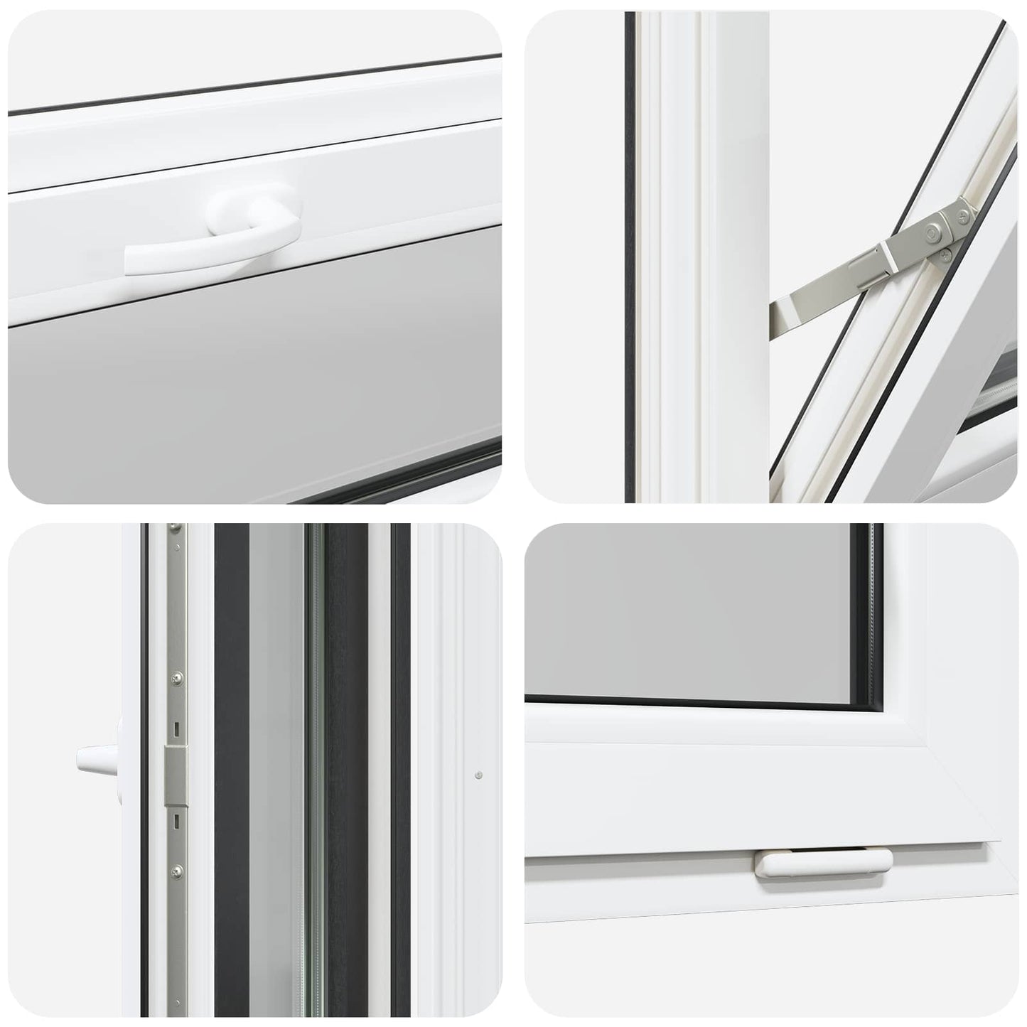 Basement Window RISOR 60 x 40 cm PVC and Glass Anthracite