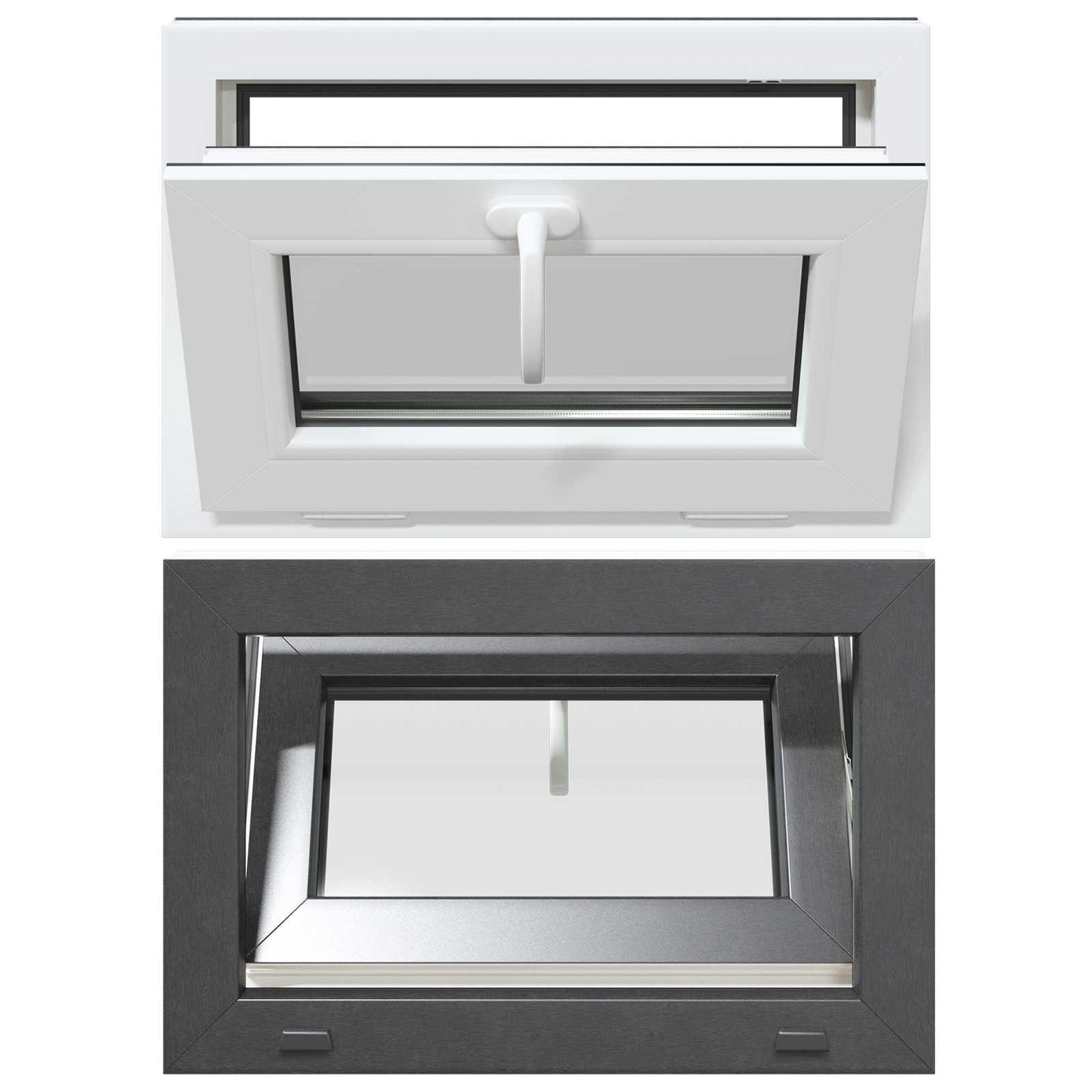 Basement Window RISOR 60 x 40 cm PVC and Glass Anthracite