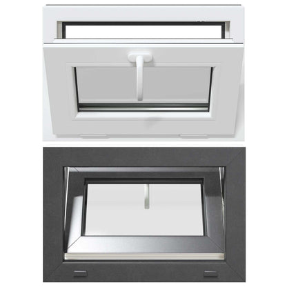 Basement Window RISOR 60 x 40 cm PVC and Glass Anthracite