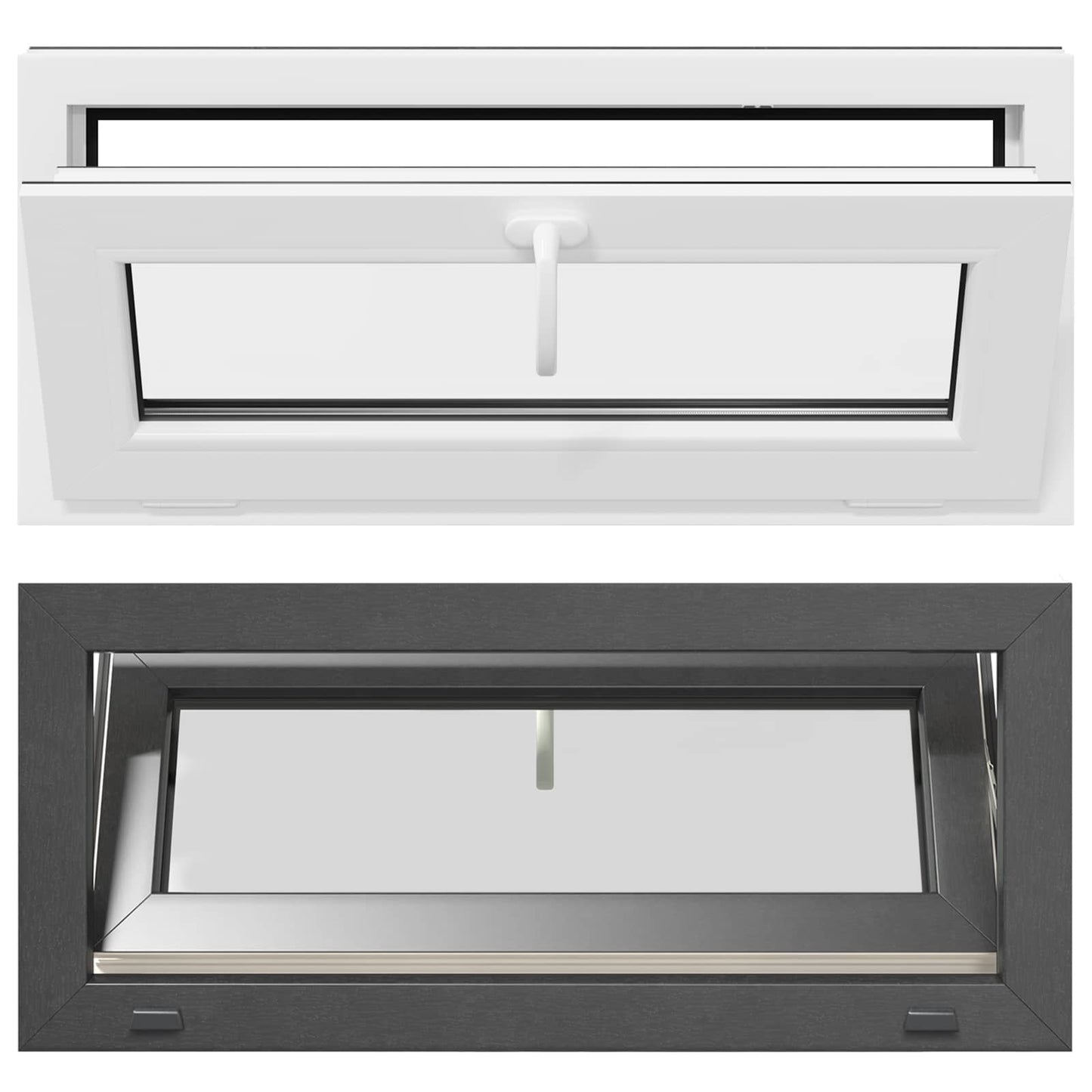 Basement Window RISOR 90 x 40 cm PVC and Glass Anthracite