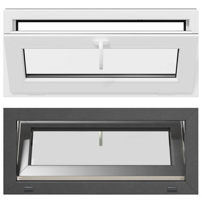 Basement Window RISOR 90 x 40 cm PVC and Glass Anthracite