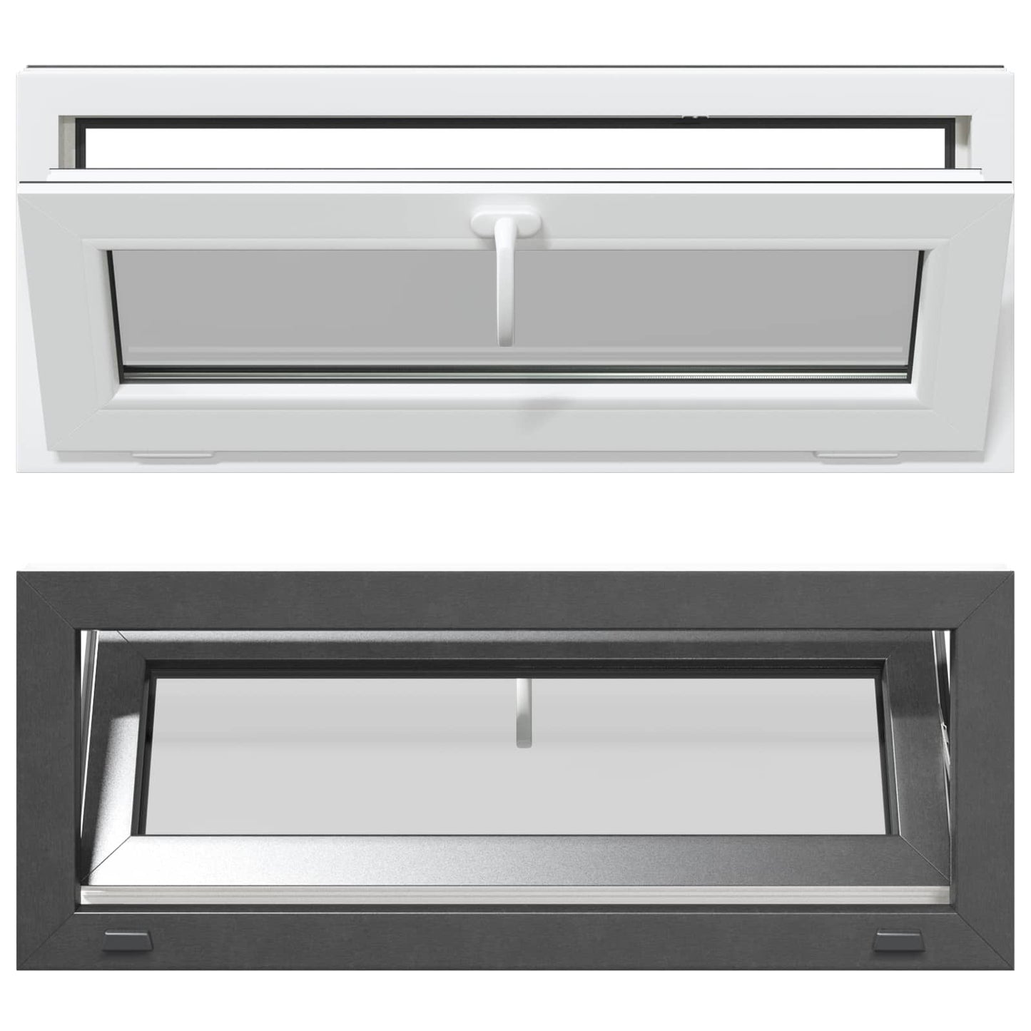Basement Window RISOR 100 x 40 cm PVC and Glass Anthracite
