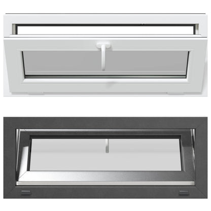 Basement Window RISOR 100 x 40 cm PVC and Glass Anthracite