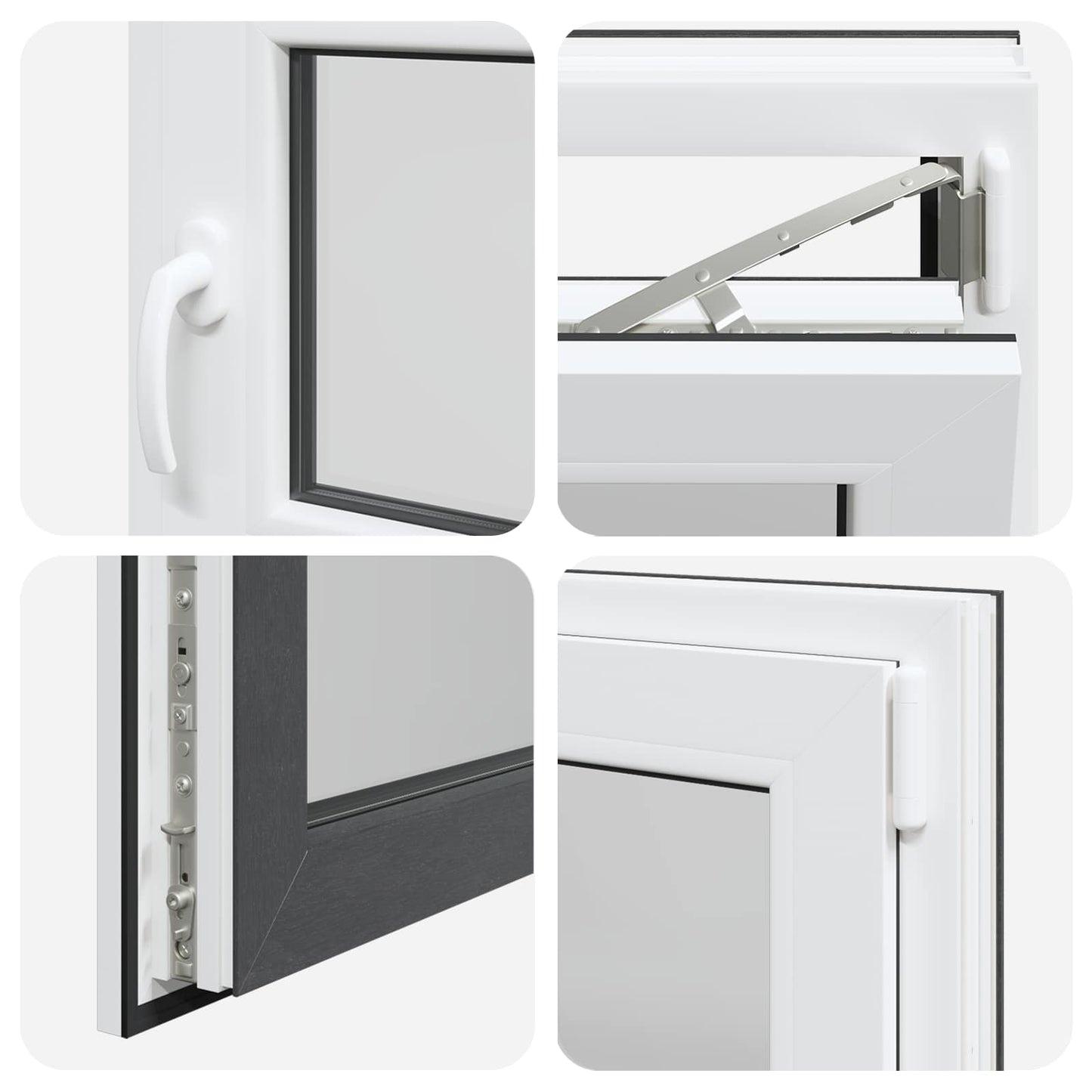 Basement Window RISOR 50 x 50 cm PVC and Glass Anthracite