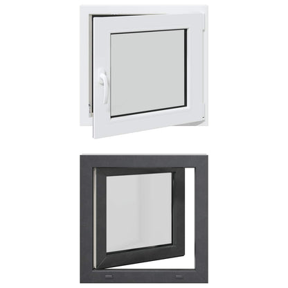 Basement Window RISOR 50 x 50 cm PVC and Glass Anthracite