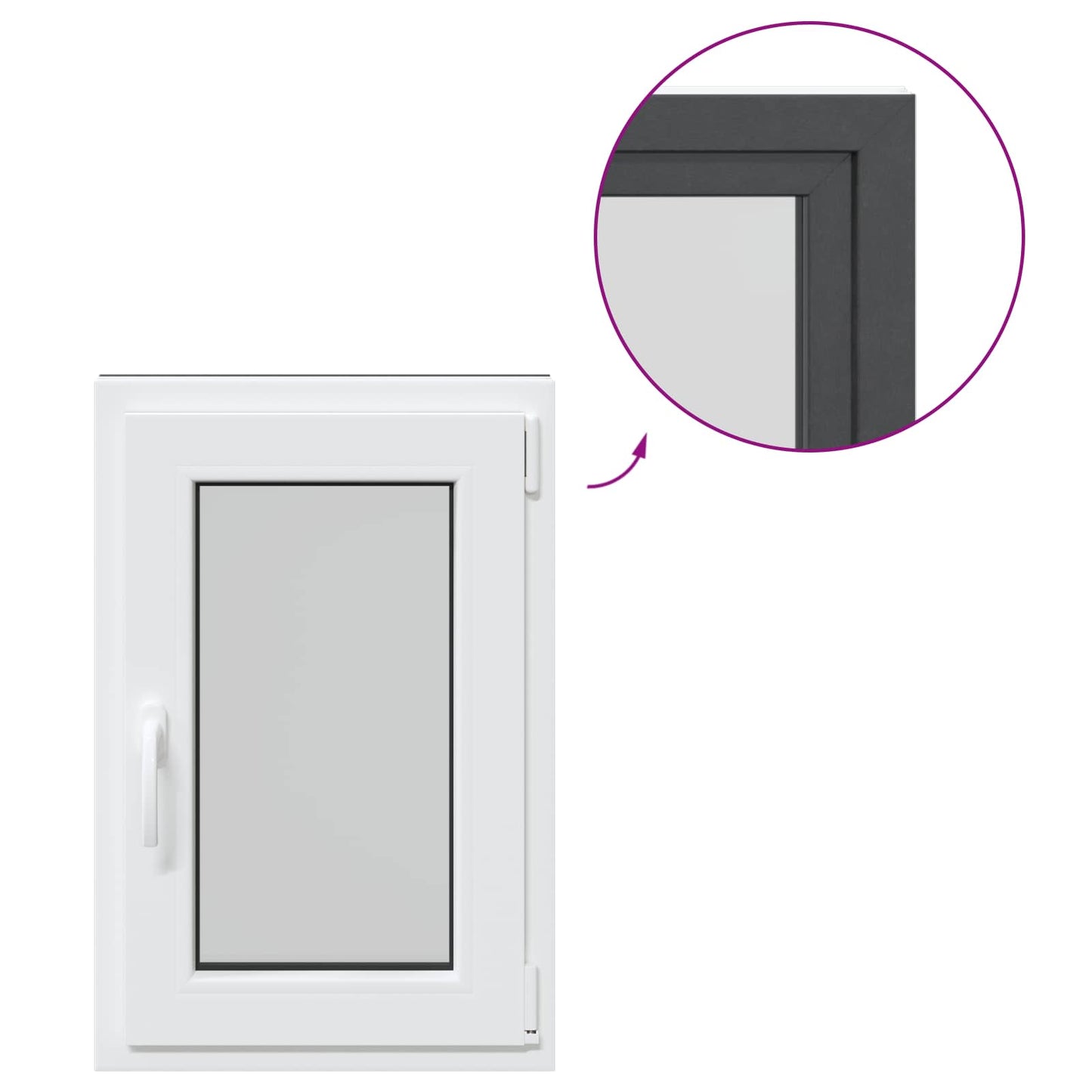 Tilt & Turn Basement Window RISOR 50 x 75 cm PVC and Glass