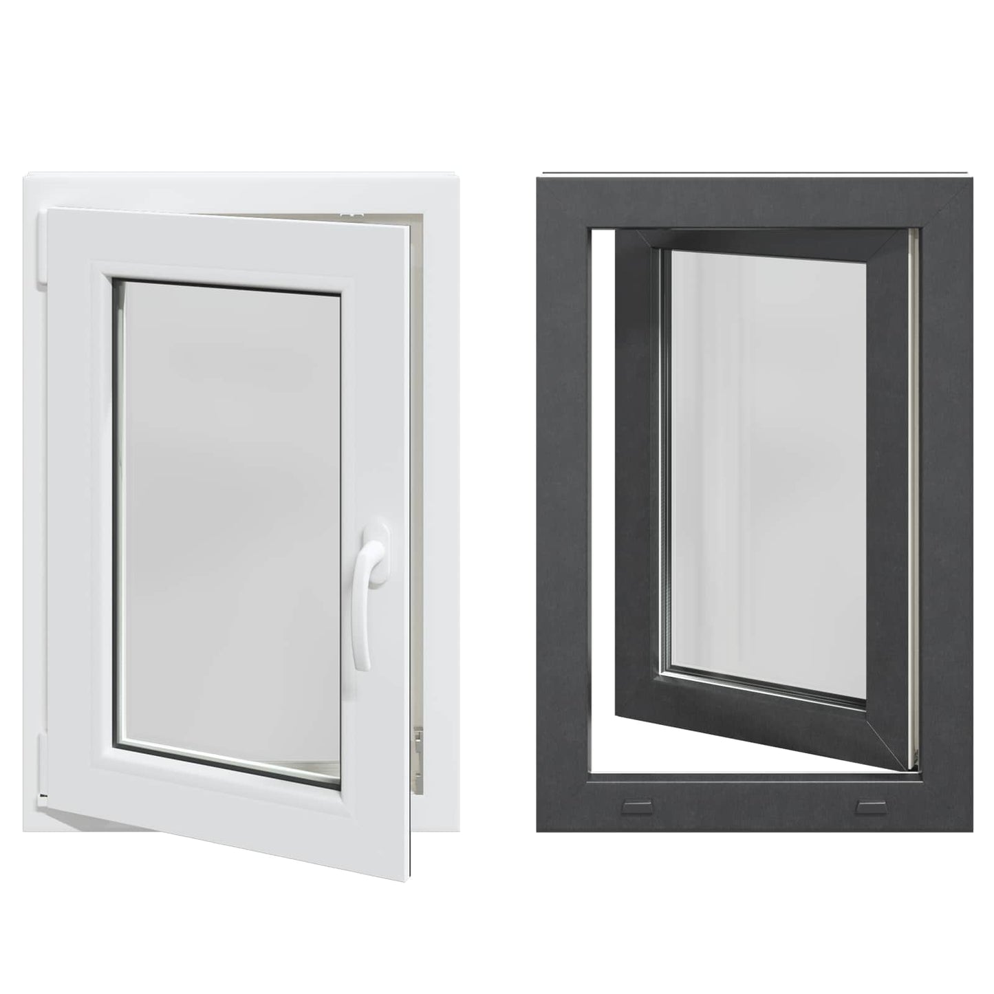 Basement Window RISOR 50 x 75 cm PVC and Glass Anthracite