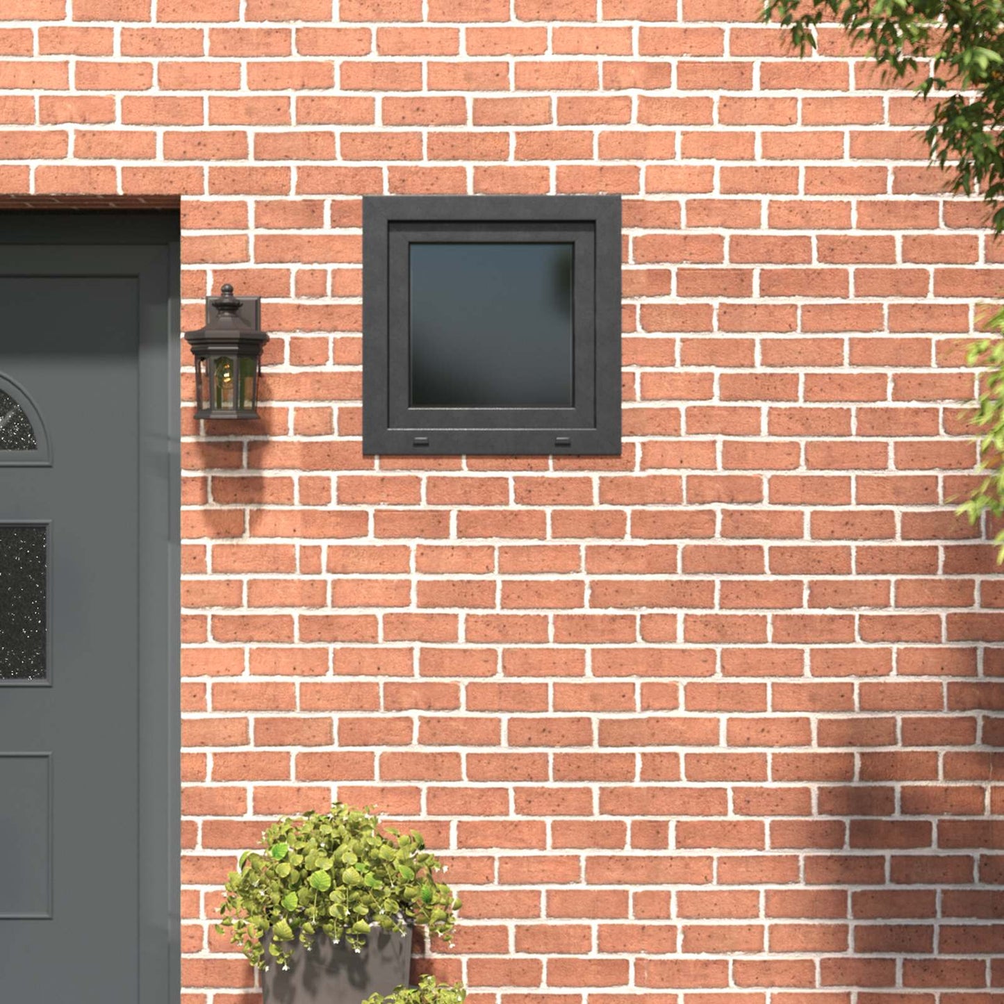 Basement Window RISOR 60 x 60 cm PVC and Glass Anthracite