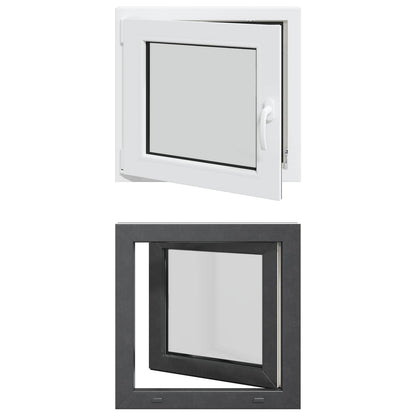 Basement Window RISOR 60 x 60 cm PVC and Glass Anthracite