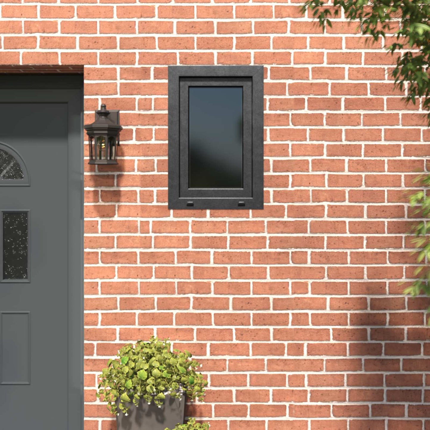 Basement Window RISOR 60 x 80 cm PVC and Glass Anthracite