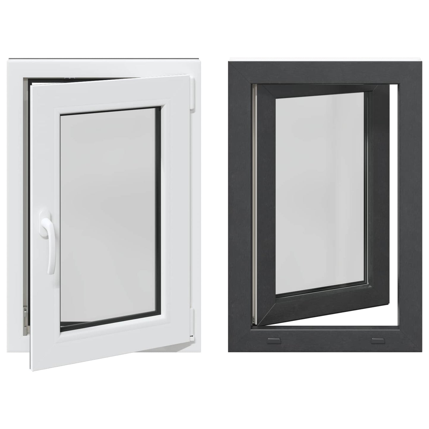 Basement Window RISOR 60 x 80 cm PVC and Glass Anthracite
