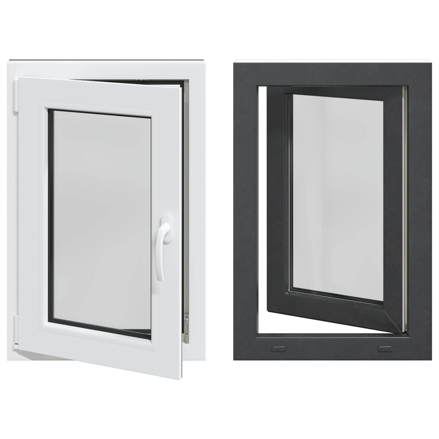 Basement Window RISOR 60 x 90 cm PVC and Glass Anthracite