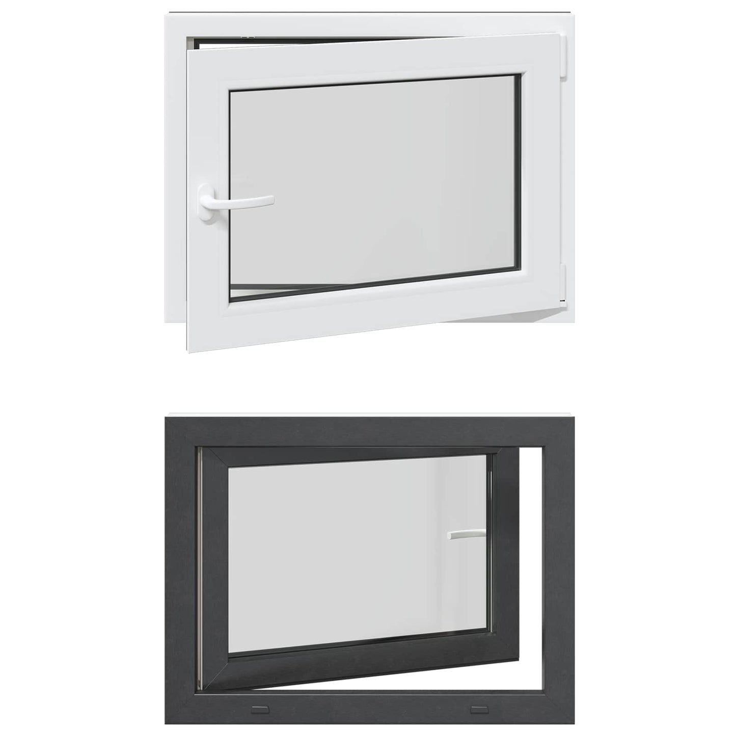 Tilt & Turn Basement Window RISOR 60 x 100 cm PVC and Glass