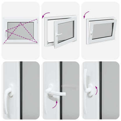 Tilt & Turn Basement Window RISOR 60 x 100 cm PVC and Glass