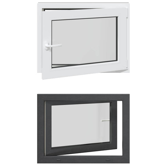 Tilt & Turn Basement Window RISOR 80 x 50 cm PVC and Glass