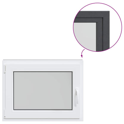 Basement Window RISOR 80 x 70 cm PVC and Glass Anthracite