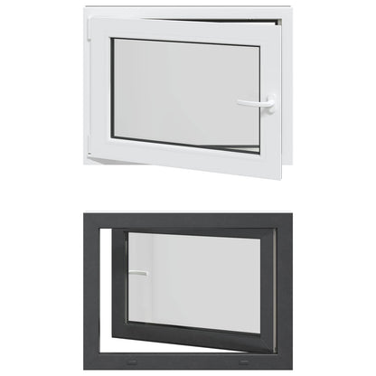 Basement Window RISOR 80 x 70 cm PVC and Glass Anthracite
