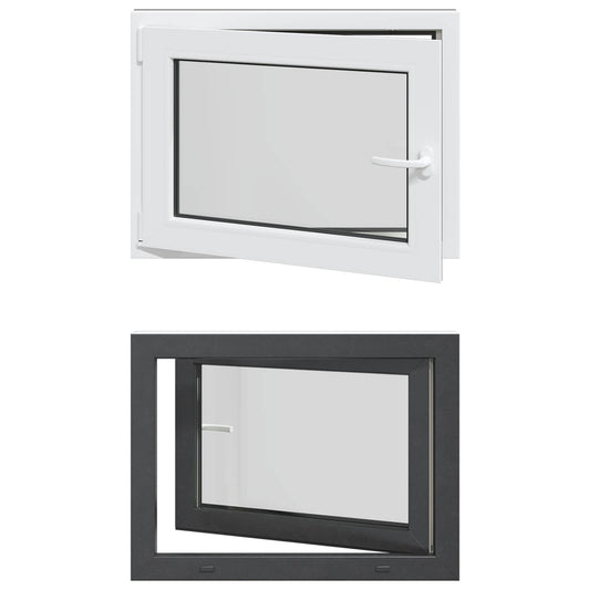 Tilt & Turn Basement Window RISOR 80 x 70 cm PVC and Glass