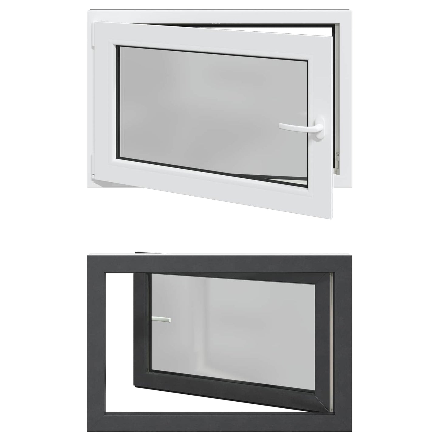 Basement Window RISOR 90 x 50 cm PVC and Glass Anthracite