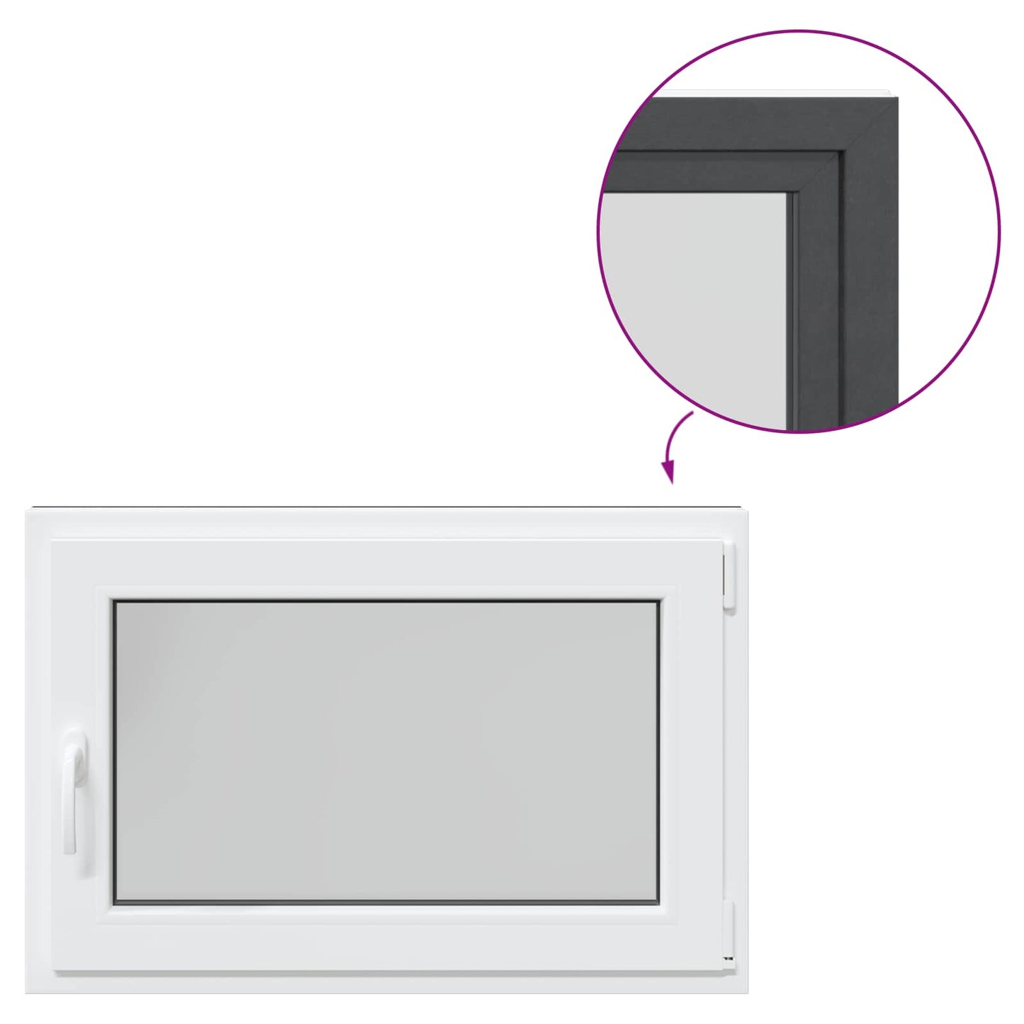 Basement Window RISOR 90 x 50 cm PVC and Glass Anthracite