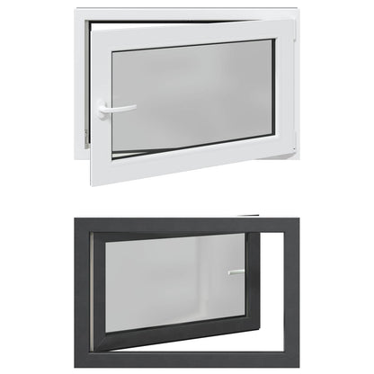 Basement Window RISOR 90 x 50 cm PVC and Glass Anthracite