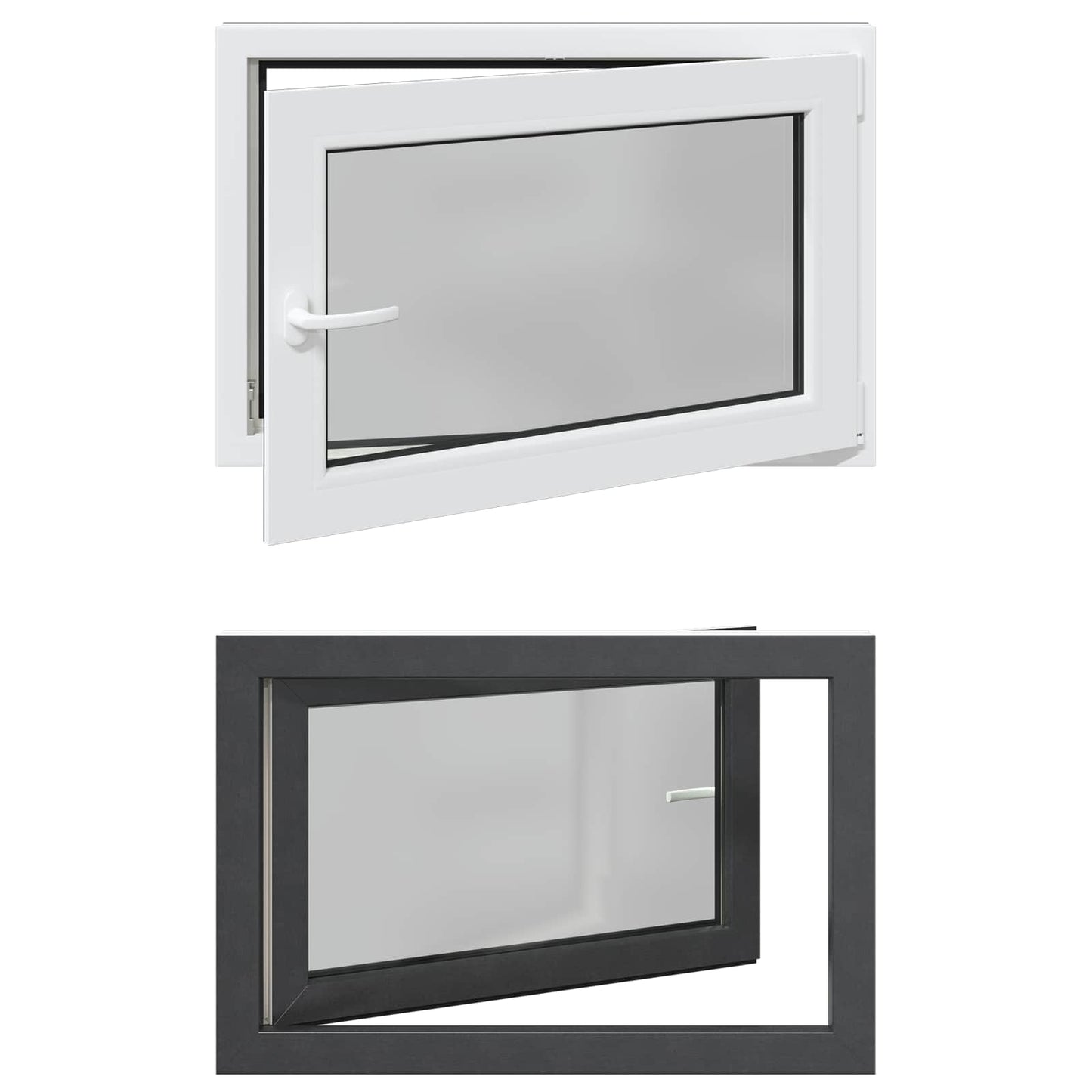 Basement Window RISOR 90 x 60 cm PVC and Glass Anthracite
