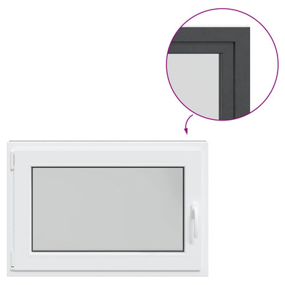 Basement Window RISOR 90 x 70 cm PVC and Glass Anthracite