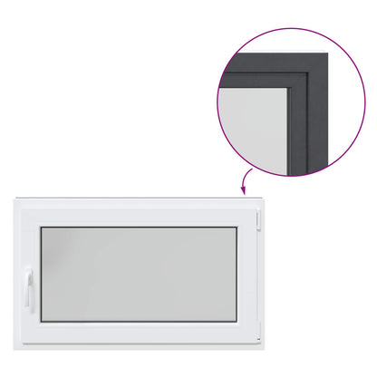 Basement Window RISOR 100 x 50 cm PVC and Glass Anthracite
