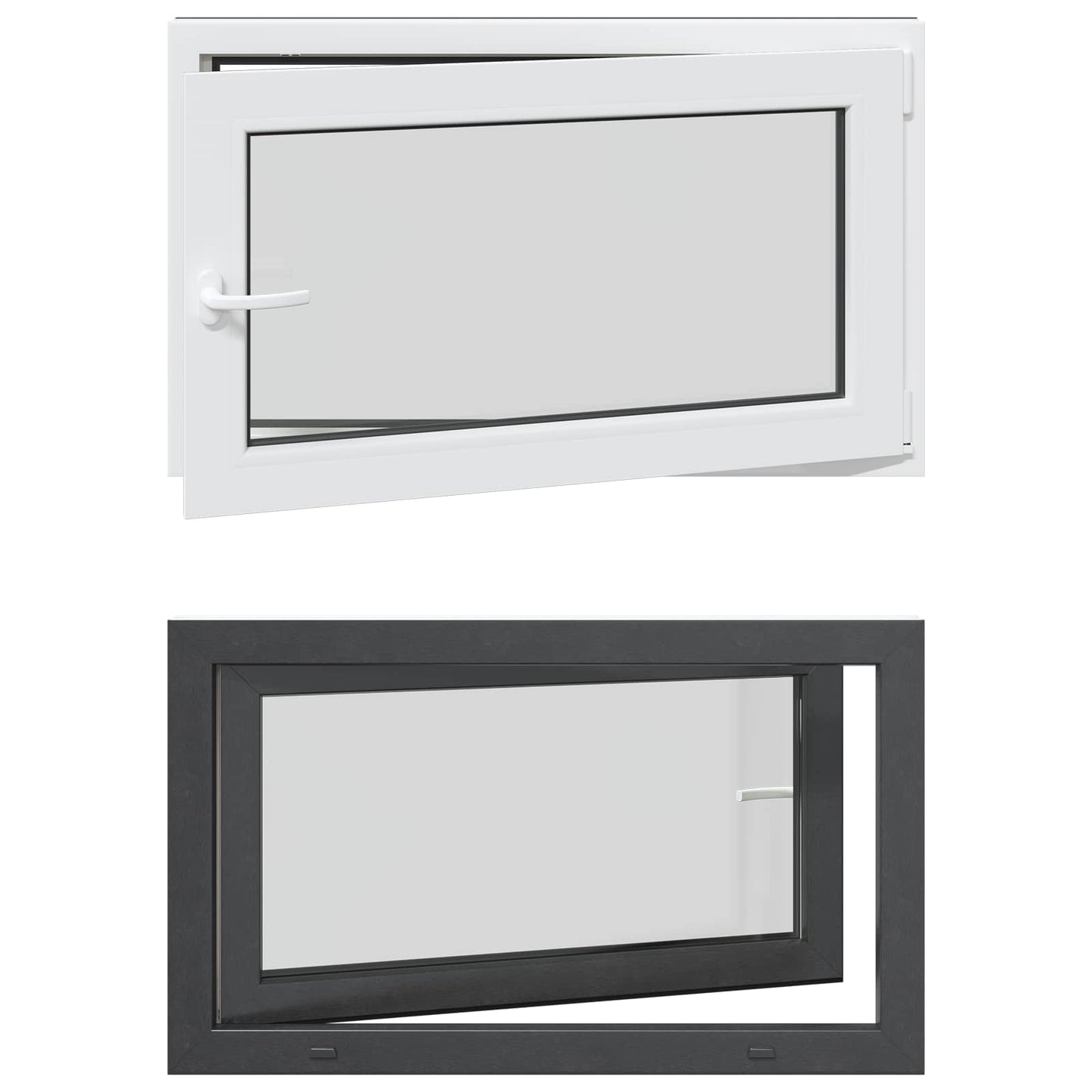 Basement Window RISOR 100 x 60 cm PVC and Glass Anthracite