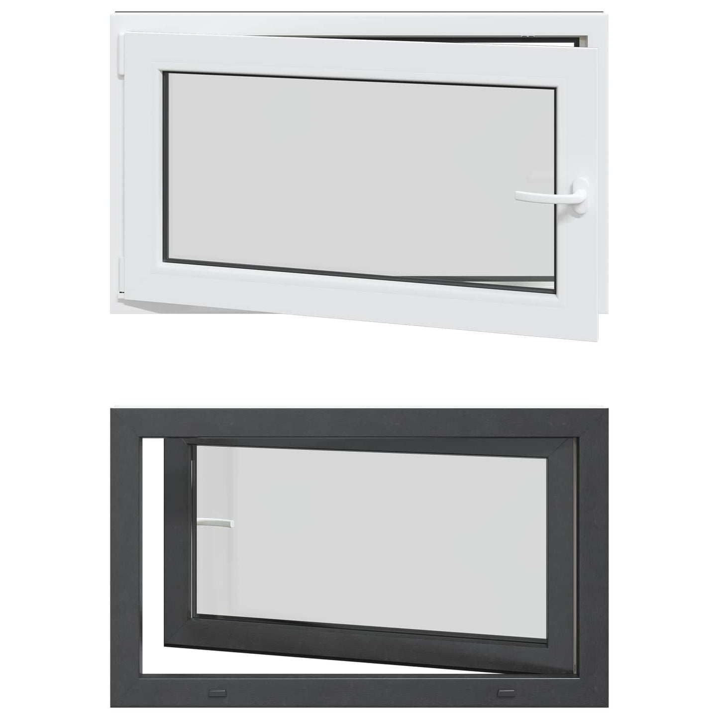 Basement Window RISOR 100 x 60 cm PVC and Glass Anthracite