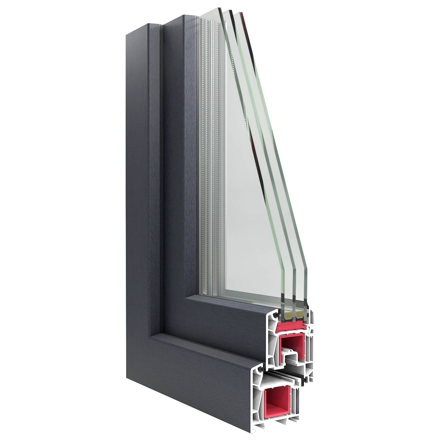 Basement Window RISOR 100 x 70 cm PVC and Glass Anthracite