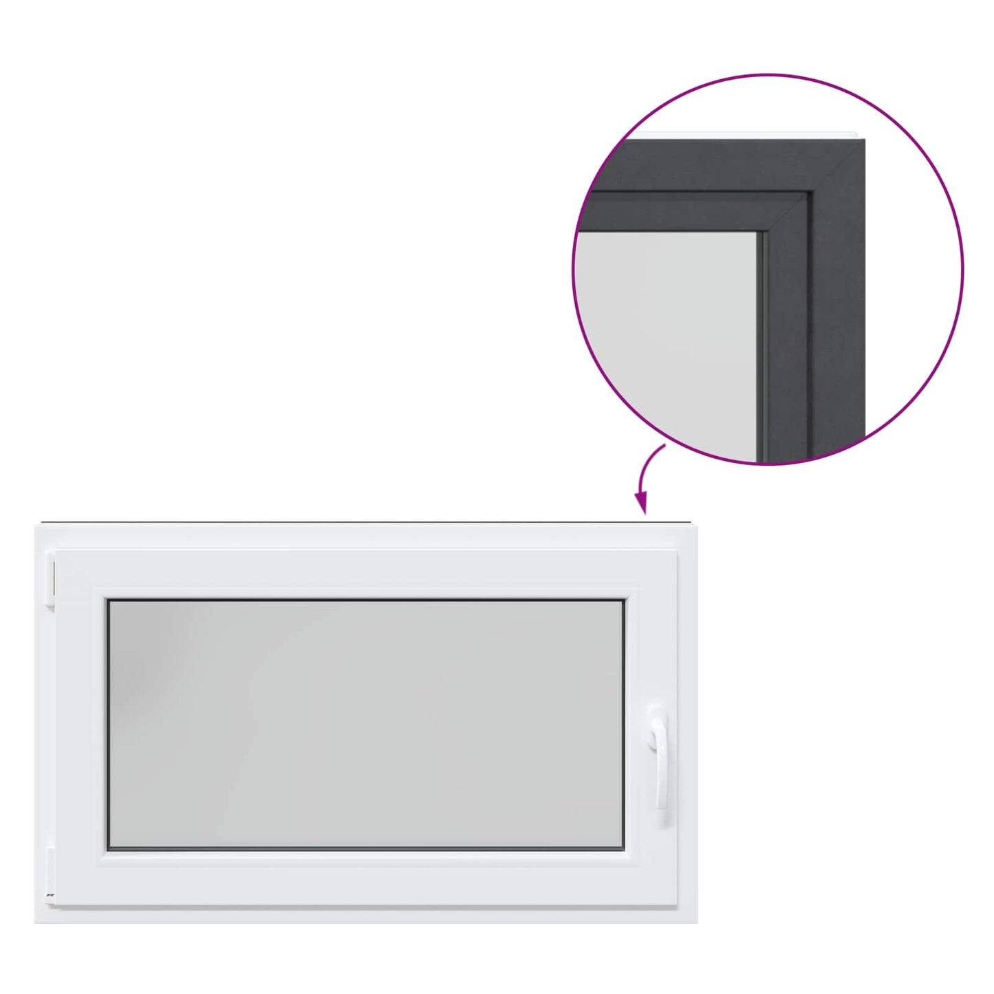 Basement Window RISOR 100 x 70 cm PVC and Glass Anthracite